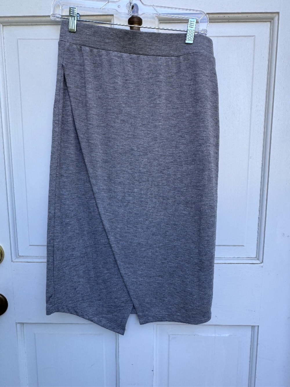 The Limited Gray Faux Wrap Pencil Skirt Women’s Small Asymmetrical Knit Midi